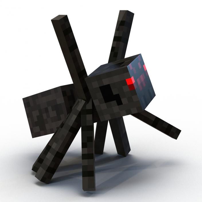 3D Minecraft Spider Rigged model