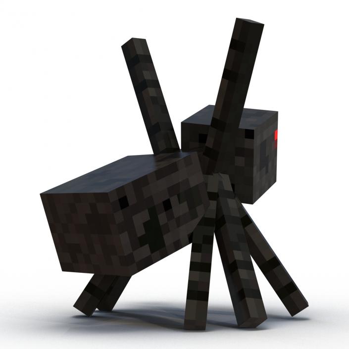 3D Minecraft Spider Rigged model