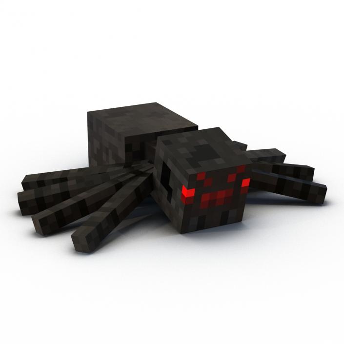 3D Minecraft Spider Rigged model