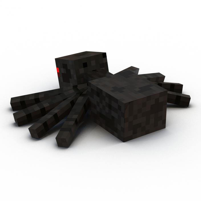 3D Minecraft Spider Rigged model