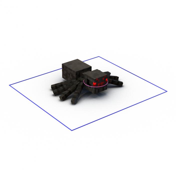 3D Minecraft Spider Rigged model