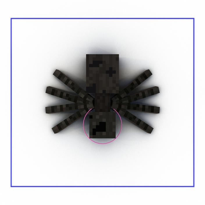 3D Minecraft Spider Rigged model