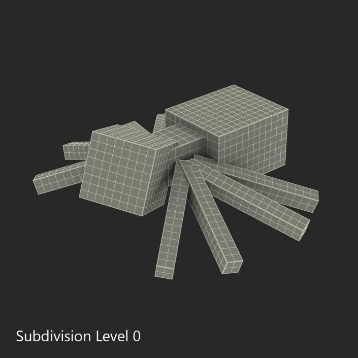 3D Minecraft Spider Rigged model