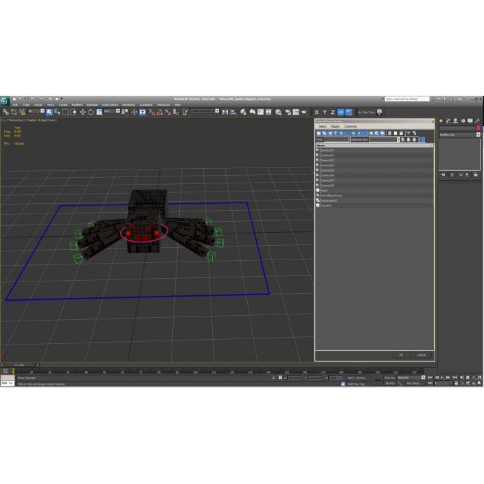 3D Minecraft Spider Rigged model