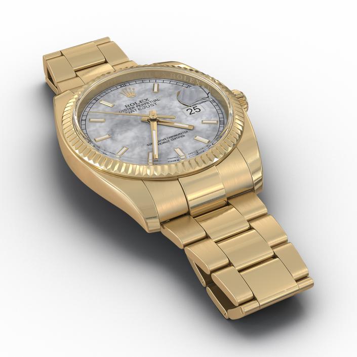 3D Rolex Datejust Gold 36mm 2