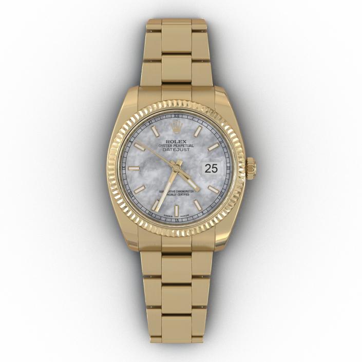 3D Rolex Datejust Gold 36mm 2