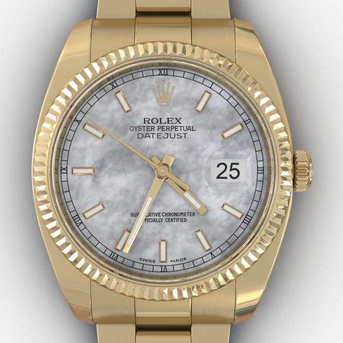 3D Rolex Datejust Gold 36mm 2