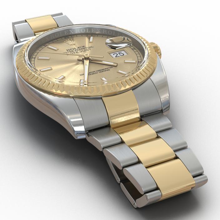 3D Rolex Datejust Steel and Gold 36mm 2