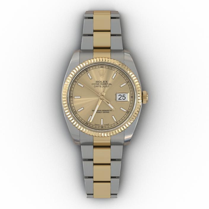 3D Rolex Datejust Steel and Gold 36mm 2