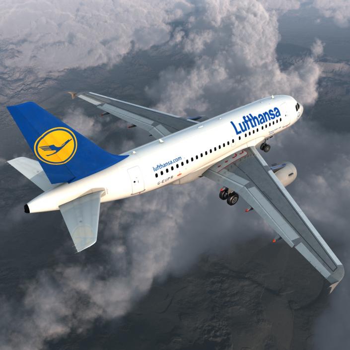 3D Airbus A318 Lufthansa