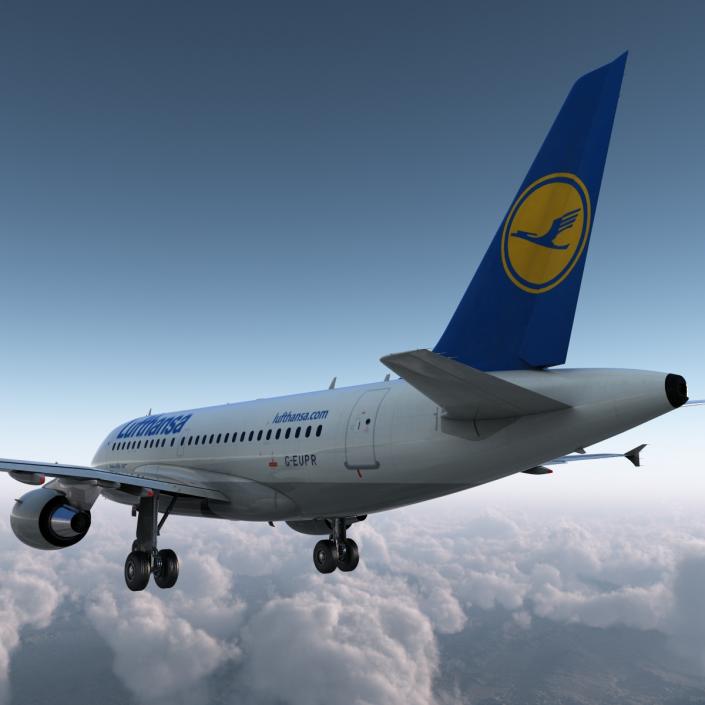 3D Airbus A318 Lufthansa