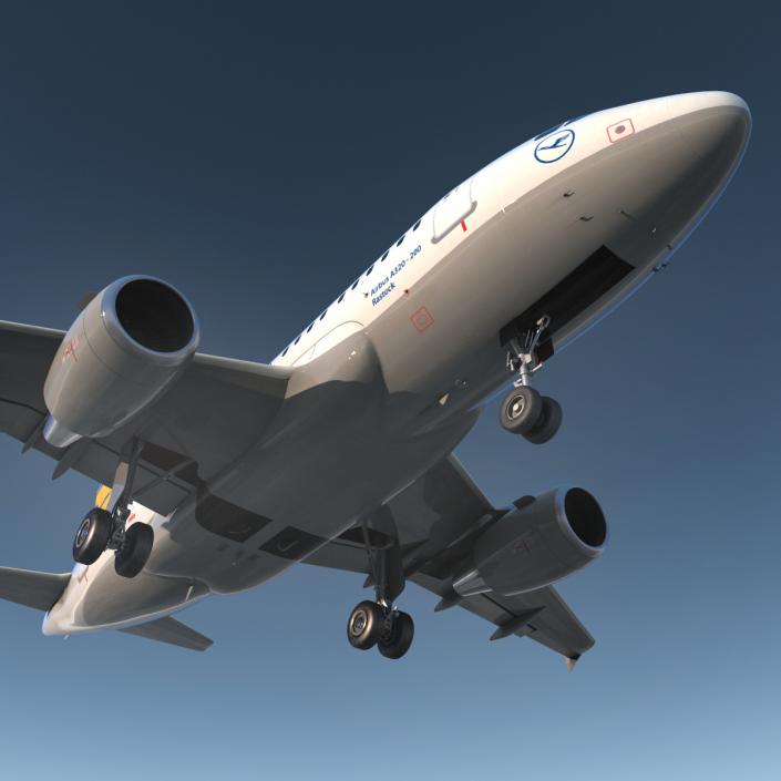 3D Airbus A318 Lufthansa