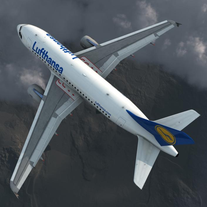 3D Airbus A318 Lufthansa