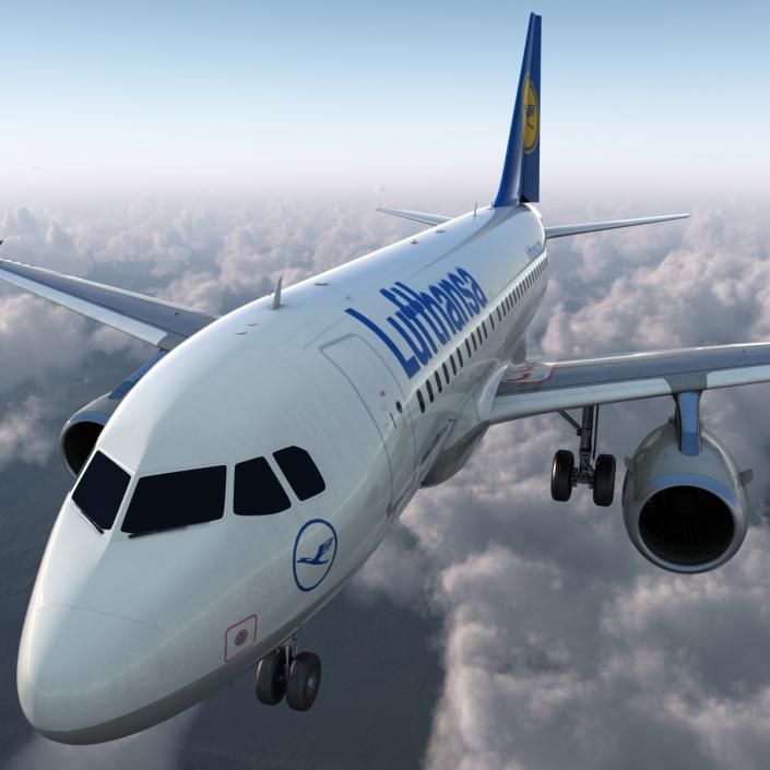 3D Airbus A318 Lufthansa