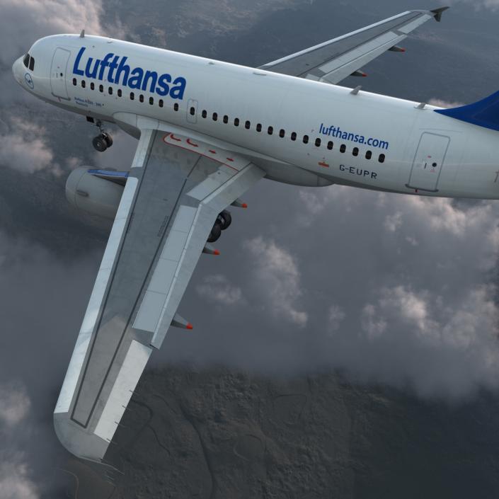 3D Airbus A318 Lufthansa