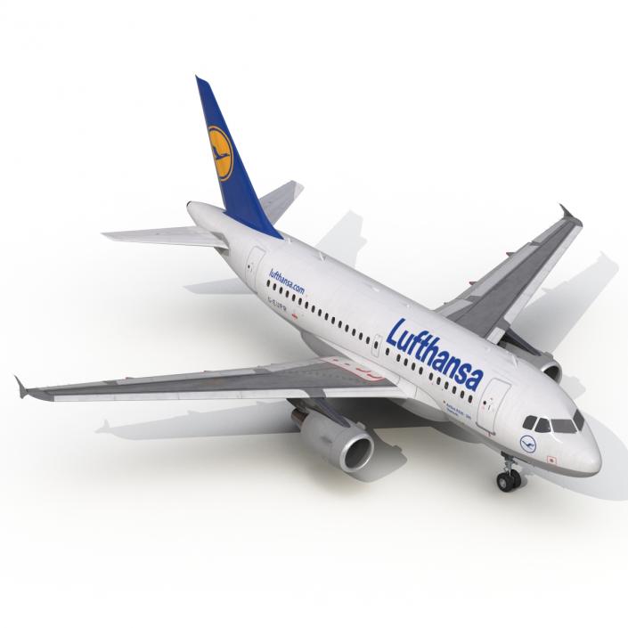 3D Airbus A318 Lufthansa