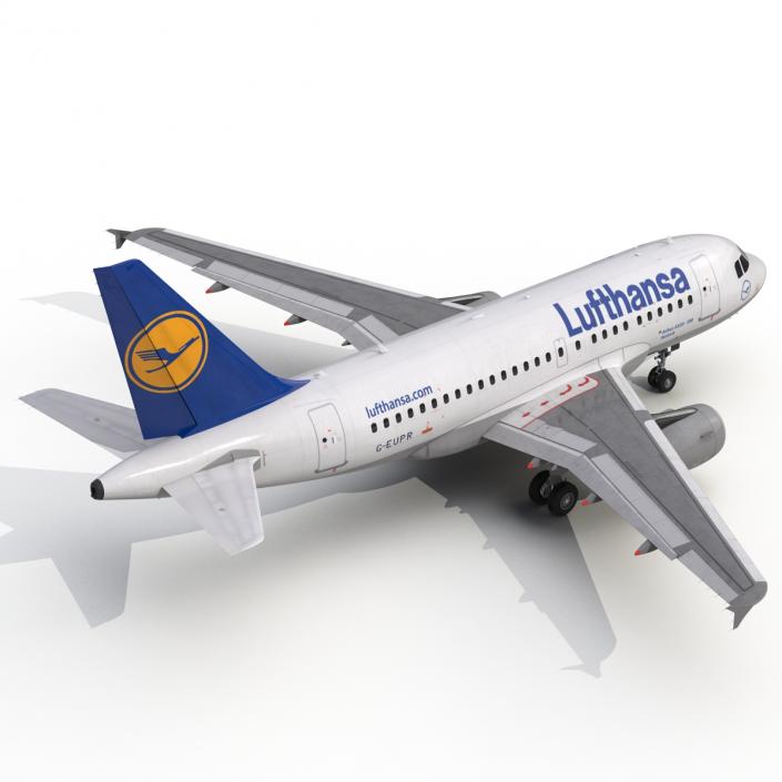 3D Airbus A318 Lufthansa