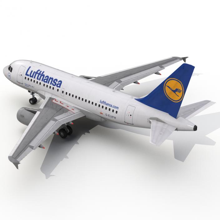 3D Airbus A318 Lufthansa