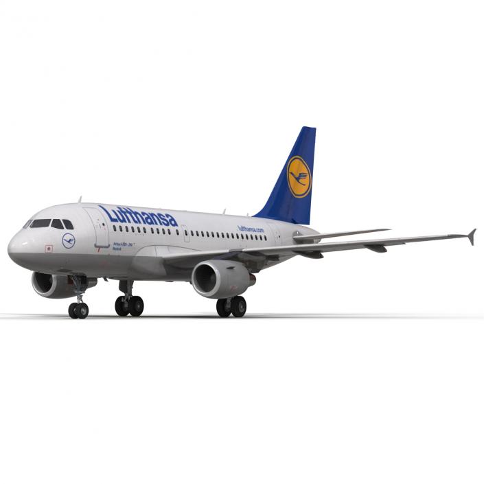 3D Airbus A318 Lufthansa