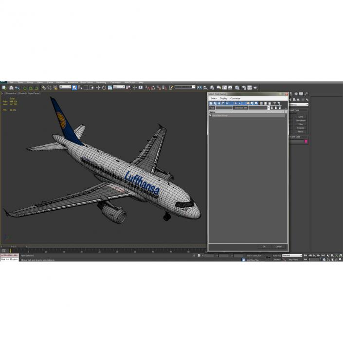 3D Airbus A318 Lufthansa