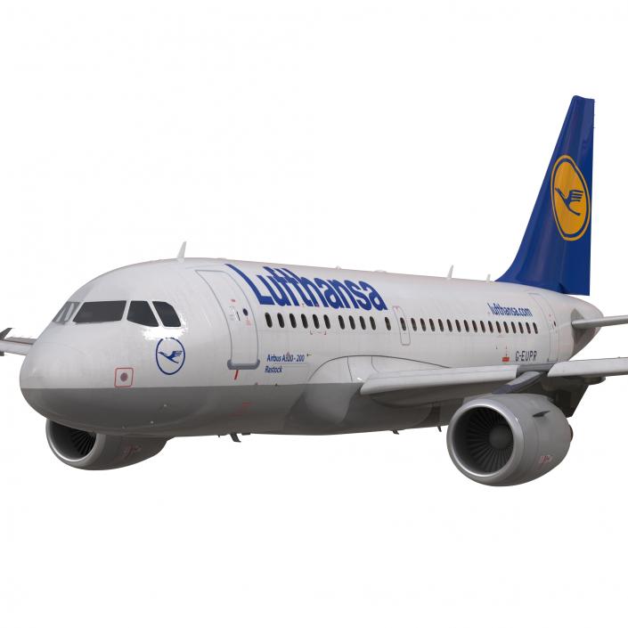 Airbus  A318 Lufthansa Rigged 3D model