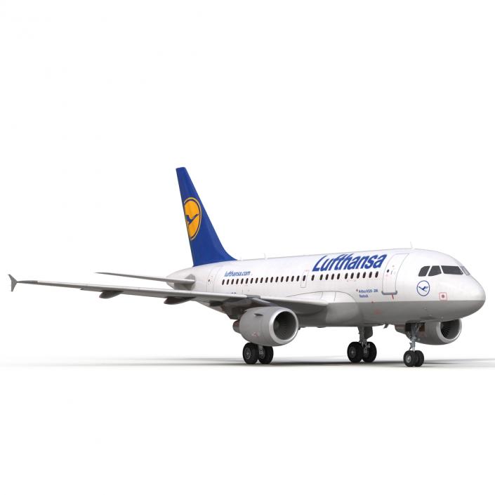 Airbus  A318 Lufthansa Rigged 3D model