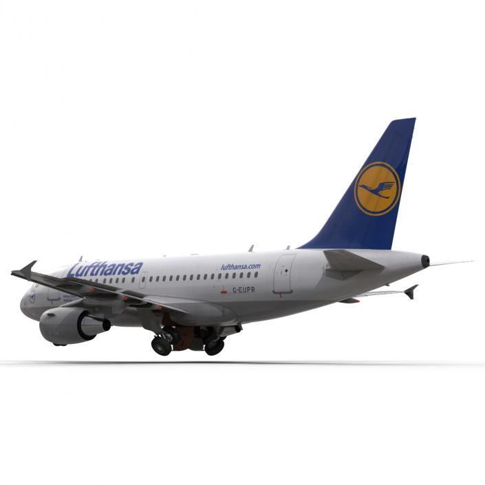 Airbus  A318 Lufthansa Rigged 3D model