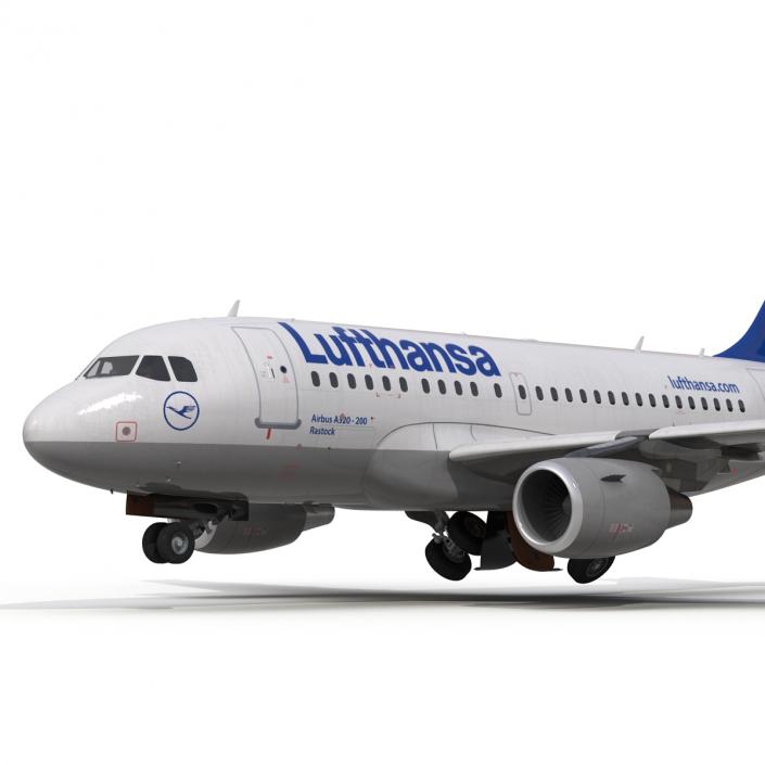 Airbus  A318 Lufthansa Rigged 3D model