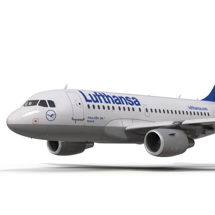 Airbus  A318 Lufthansa Rigged 3D model