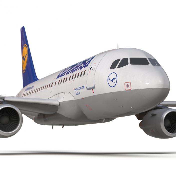 Airbus  A318 Lufthansa Rigged 3D model