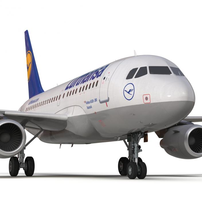 Airbus  A318 Lufthansa Rigged 3D model