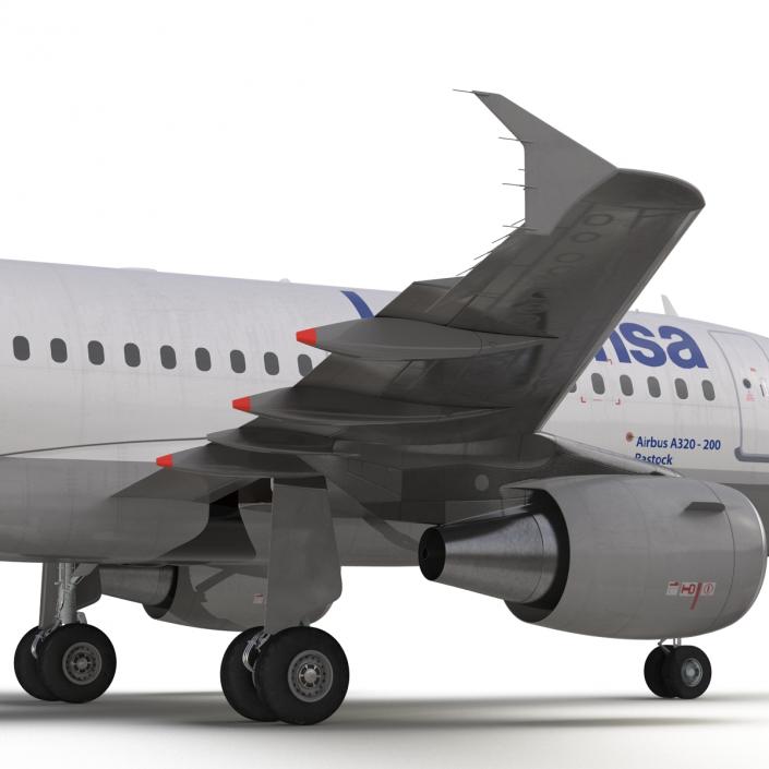 Airbus  A318 Lufthansa Rigged 3D model