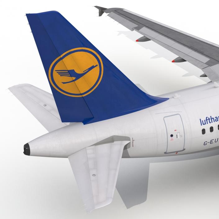 Airbus  A318 Lufthansa Rigged 3D model