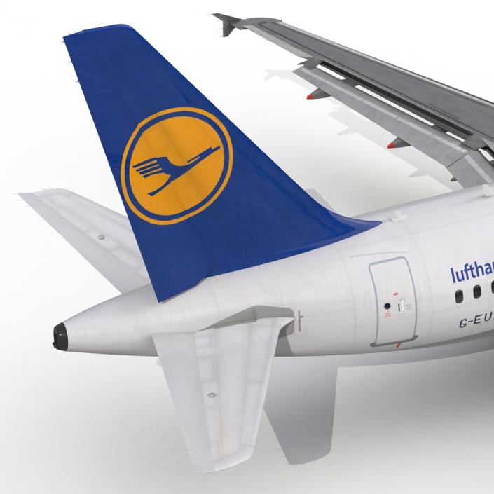 Airbus  A318 Lufthansa Rigged 3D model