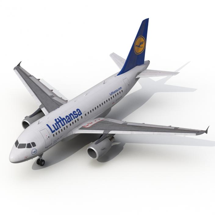 Airbus  A318 Lufthansa Rigged 3D model