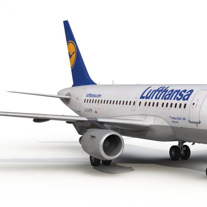 Airbus  A318 Lufthansa Rigged 3D model