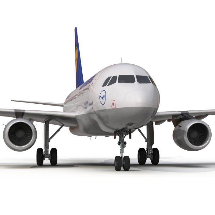 Airbus  A318 Lufthansa Rigged 3D model