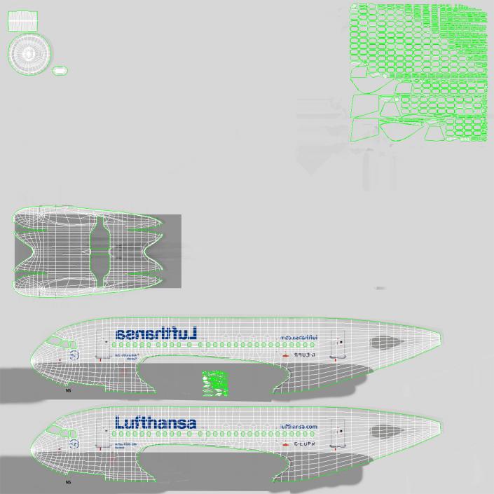 Airbus  A318 Lufthansa Rigged 3D model