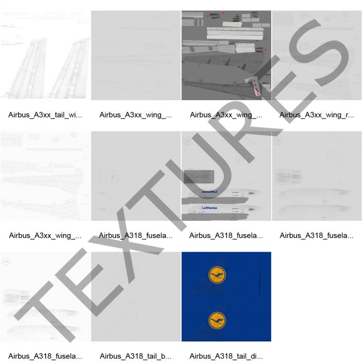 Airbus  A318 Lufthansa Rigged 3D model