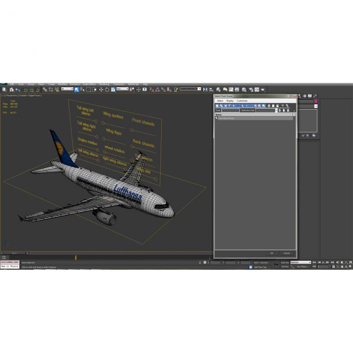 Airbus  A318 Lufthansa Rigged 3D model