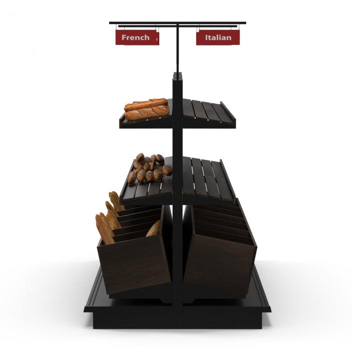 3D model Bakery Display Dark with Bread