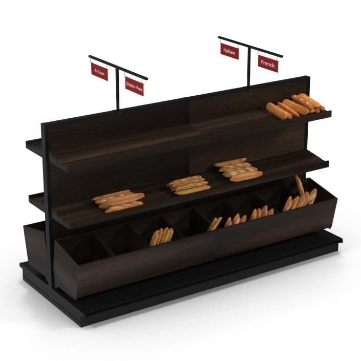 3D model Bakery Display Dark with Bread