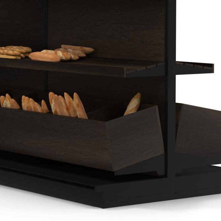 3D model Bakery Display Dark with Bread