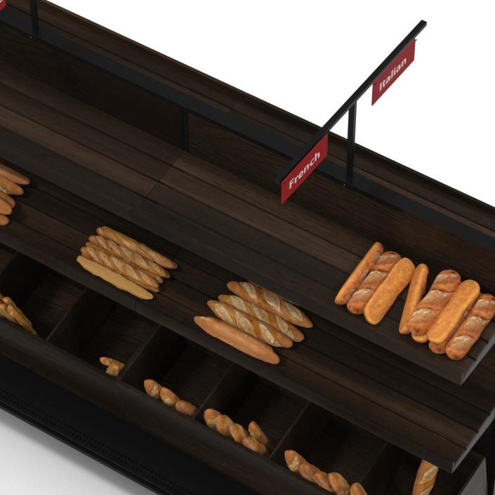 3D model Bakery Display Dark with Bread