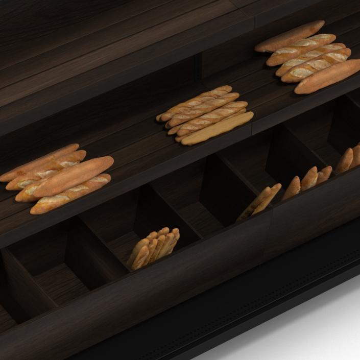 3D model Bakery Display Dark with Bread