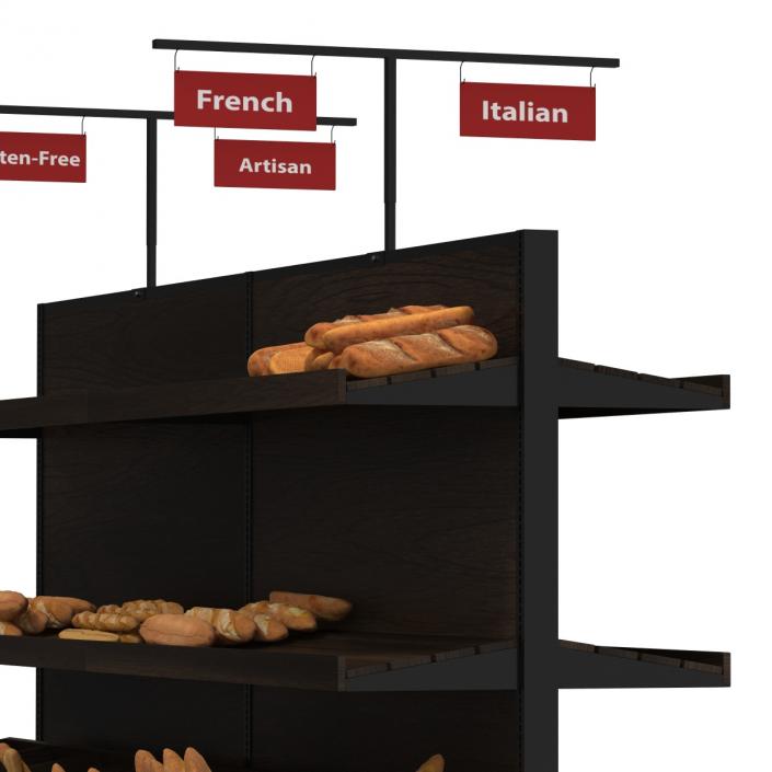 3D model Bakery Display Dark with Bread