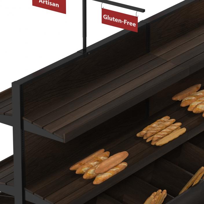 3D model Bakery Display Dark with Bread