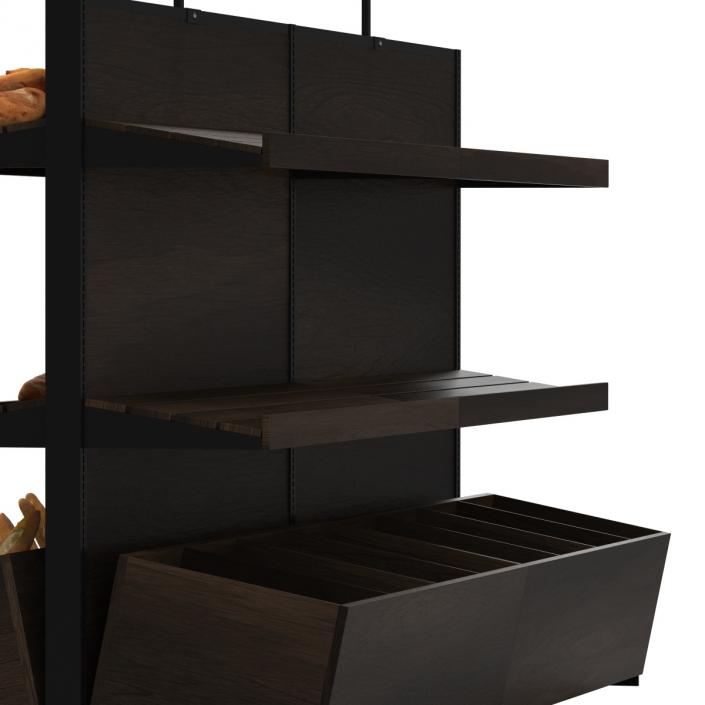 3D model Bakery Display Dark with Bread