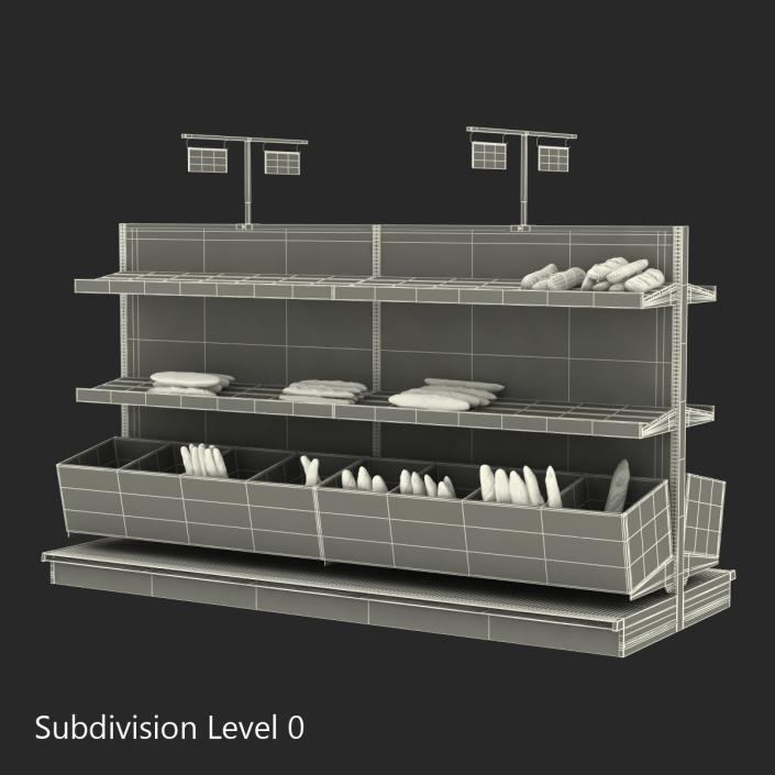 3D model Bakery Display Dark with Bread