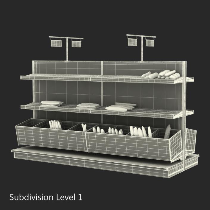 3D model Bakery Display Dark with Bread